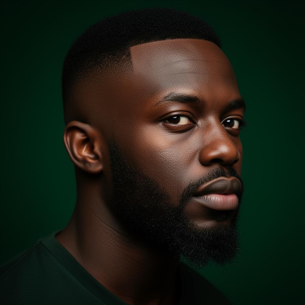 Confident Nigerian man with a sharp fade haircut